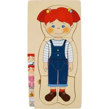Woody 4x7 Parça Oyna Öğren Katmanlı İnsan Vücudu Ahşap Puzzle