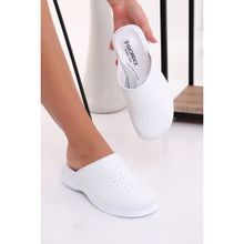Wordex SB2007 Beyaz Renk Ortopedik Taban Unisex Sabo Terlik