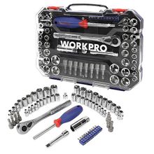 Workpro WP202566 1/4'’ 3/8’’ Metrik/İnç 63 Parça Cr-V Lokma Takımı