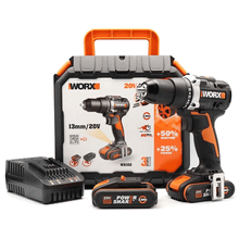 Worx WX102 20 V 2x2.0 Ah Li-İon Kömürsüz Şarjlı Matkap