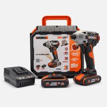 Worx WX261 20 V 2.0 Ah Li-İon Çift Akülü 260 NM Kömürsüz Profesyonel Şarjlı Darbeli Tornavida
