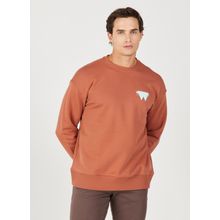 Wrangler W232243219 Kahve Bisiklet Yaka Erkek Sweatshirt