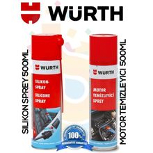 Würth 500 ml Motor Temizleyici Sprey+500 ml Silikon Sprey