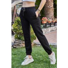 Xhan 9KXK8-42256-02 Siyah Beli Lastikli Kadın Eşofman Altı