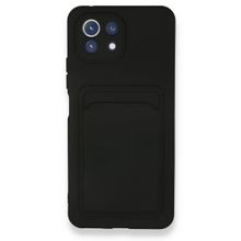 Xiaomi Mi 11 Kelvin Kartvizitli Silikon - Siyah Cep Telefonu Kılıfı