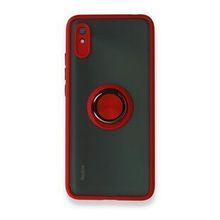 Xiaomi Redmi 9A Montreal Yüzüklü Silikon Kapak Kırmızı Kılıf