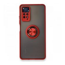 Xiaomi Redmi Note 11 Pro Montreal Yüzüklü Silikon Kapak Kırmızı Kılıf