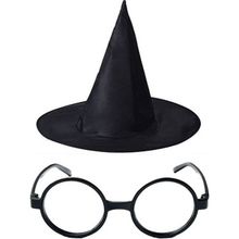 Xnews Harry Potter Büyücü Şapkası ve Harry Potter Siyah Renk Büyücü Gözlüğü
