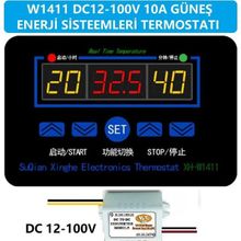 Yate10 W1411 DC12-100V 10A Güneş Paneli Termostat/timer
