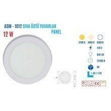 Ycl ASM-1012G 12W Sıvaüstü Yuvarlak Günış Led Panel