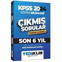 Yediiklim Yayınları - 2024 KPSS Eğitim Bilimleri Son 6 Yıl Tamamı Çözümlü Çıkmış Sorular