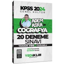 Yediiklim Yayınları - 2024 KPSS Genel Kültür Adem Asra ile Coğrafya Tamamı Video Çözümlü 20 Deneme Sınavı