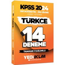 Yediiklim Yayınları 2024 KPSS Ortaöğretim Ön Lisans Genel Yetenek Türkçe 14 Deneme Tamamı Çözümlü