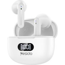 Yesido TWS19 Aktif Gürültü Engelleyici Özellikli Dijital Şarj Göstergeli Bt 5.3 Kablosuz Bluetooth Kulaklık Ios ve Android Uyumlu - Beyaz