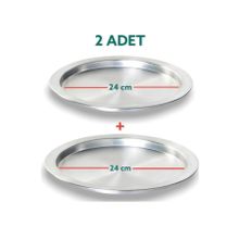Yıldız çelik 2 adet 30 cm alüminyum künefe ve kadayıf tabağı & tepsisi