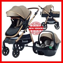 Yoyko Luxury I-Size Travel Sistem Bebek Arabası 3 In 1 Coffee Rose - Kahverengi - Gold