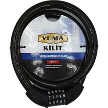Yuma YM-747 Siyah 120 cm 20 mm 5 Şifreli Motorsiklet Kilidi