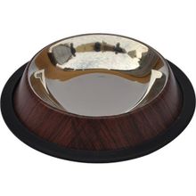 Zamba Kaymaz Tabanlı Ahşap Desenli 24 Oz Mama Su Kabı