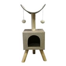 Zampa 30x30x78 cm Yuvalı Kedi Tırmalama Tahtası