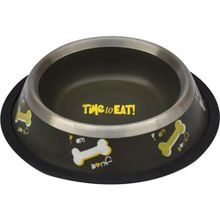 Zampa 32 Oz Kaymaz Tabanlı Kemik Desenli Köpek Mama-Su Kabı