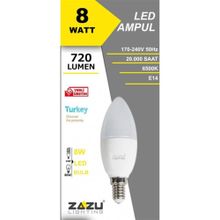 Zazu LAB081465 8W E14 6500K Led Buji Ampül