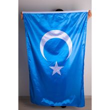 ZC Bayrak 300x450 cm Raşel Kumaş Dijital Baskı Türkistan Milli Gönder Bayrağı