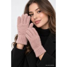 ZERAMİNE Kadın Eldiven Peluş Uzun Parmak Pembe Peluş Eldiven