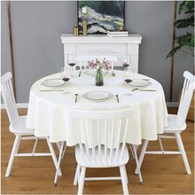 Zeren Home 150x150 cm Krem Sıvıya Dayanıklı Yuvarlak Dertsiz Masa Örtüsü