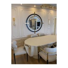 Zeren Home Simli Dertsiz Oval 150x240 cm Gold Masa Örtüsü