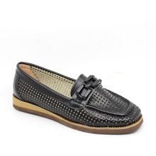 Zerhan 222 Siyah Hafif Eva Taban Delikli Kadın Babet Ayakkabı