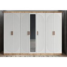 Zerka Concept Datça Membran 7 Kapaklı Çam Beyaz 280 cm Gardrop