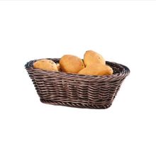 Zicco 18x12 cm Koyu Renk Mini Oval Ekmek Sepeti