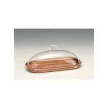 Zicco Akrilik Kapaklı, Ahşap Altlı, 14x29.5 cm Fanus