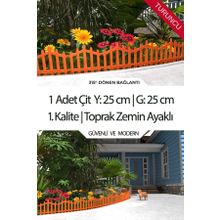 Zidi Plastik Y:25 cm G:25 cm Turuncu Toprak Ayaklı Dekoratif Plastik Bahçe Çiti ve Peyzaj Çiti