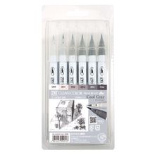 Zig Clean Color Real Brush Cool Grey Fırça Uçlu 6'lı Marker Kalem Set