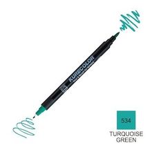 Zig Kurecolor Mangaka Fine & Brush CNKC-2200 534 Turquoise Green Çift Taraflı Markör Kalem