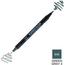 Zig Kurecolor Mangaka Fine & Brush CNKC-2200 846 Green Gray 4 Çift Taraflı Markör Kalem