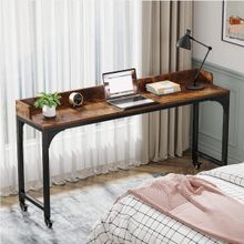 Zizuva 180x40x90 cm Çok Amaçlı Ceviz Tekerlekli Masa