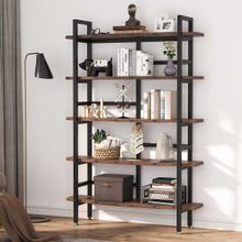 Zizuva Tasarım 105x160x30 cm Ceviz Raflı Ev ve Ofis Kitaplık