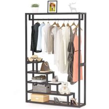 Zizuva Tasarım 180x120x30 cm Ceviz Askılıklı Açık Gardırop
