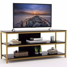 Zizuva Tasarım 80x140x40 cm Gold Ev ve Ofis TV Sehpası
