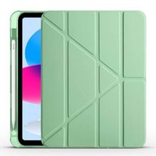 Zore Apple iPad 10.9 2022 10. Nesil Tri Folding Kalem Bölmeli Standlı - Açık Yeşil Kılıf