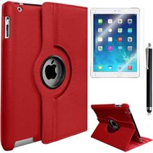Zore Apple iPad 2 3 4 Uyumlu Dönebilen Kırmızı Standlı Kılıf