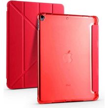 Zore Apple iPad Pro 10.5 7. Nesil Uyumlu Kırmızı Tri Folding Kalem Bölmeli Standlı Kılıf