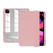 Zore Apple iPad Pro 12.9 2021 5.Nesil Nort Arkası Şeffaf Standlı Pembe Tablet Kılıf