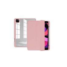 Zore Apple iPad Pro 12.9 2022 M2 Uyumlu Pembe Nort Arkası Şeffaf Standlı Kılıf