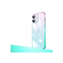 Zore Apple iPhone 12 Pro Max Uyumlu Parlak Renk Geçişli Kamera Korumalı Senkron Kapak Pembe Mavi Cep Telefonu Kılıfı