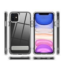 Zore Apple Iphone 12 Standlı Şeffaf L-Stand Silikon Cep Telefonu Kılıfı