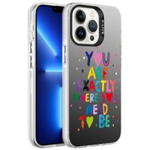 Zore Apple iPhone 13 Pro Desenli Silver Sert Kapak Kılıf