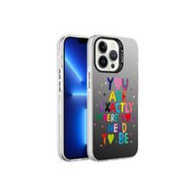 Zore Apple iPhone 13 Pro Uyumlu You Desenli Silver Sert Kapak Cep Telefonu Kılıfı